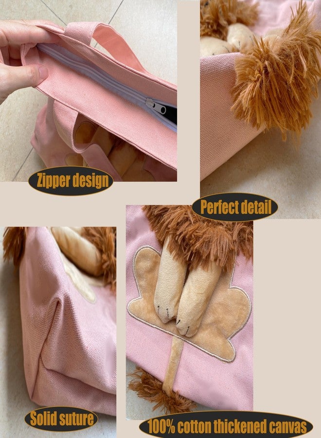 YOOLEETC Lion-Shaped Show Head Pet Canvas Shaped Shoulder Bag，Pet Out Bag, Outcrop, Pet Out Shoulder Bag. (Pink), YL08 - Image 4
